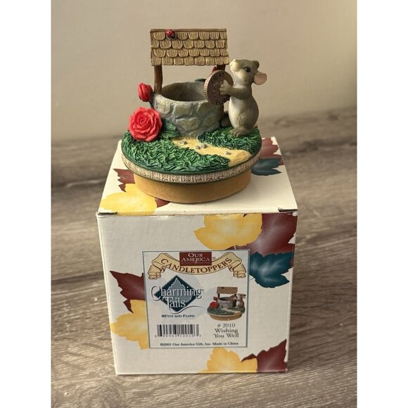 Charming Tails Fitz & Floyd Wishing You Well Mouse Candle Topper MM23 - Picture 2 of 4